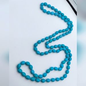 Long oval turquoise bead Necklace